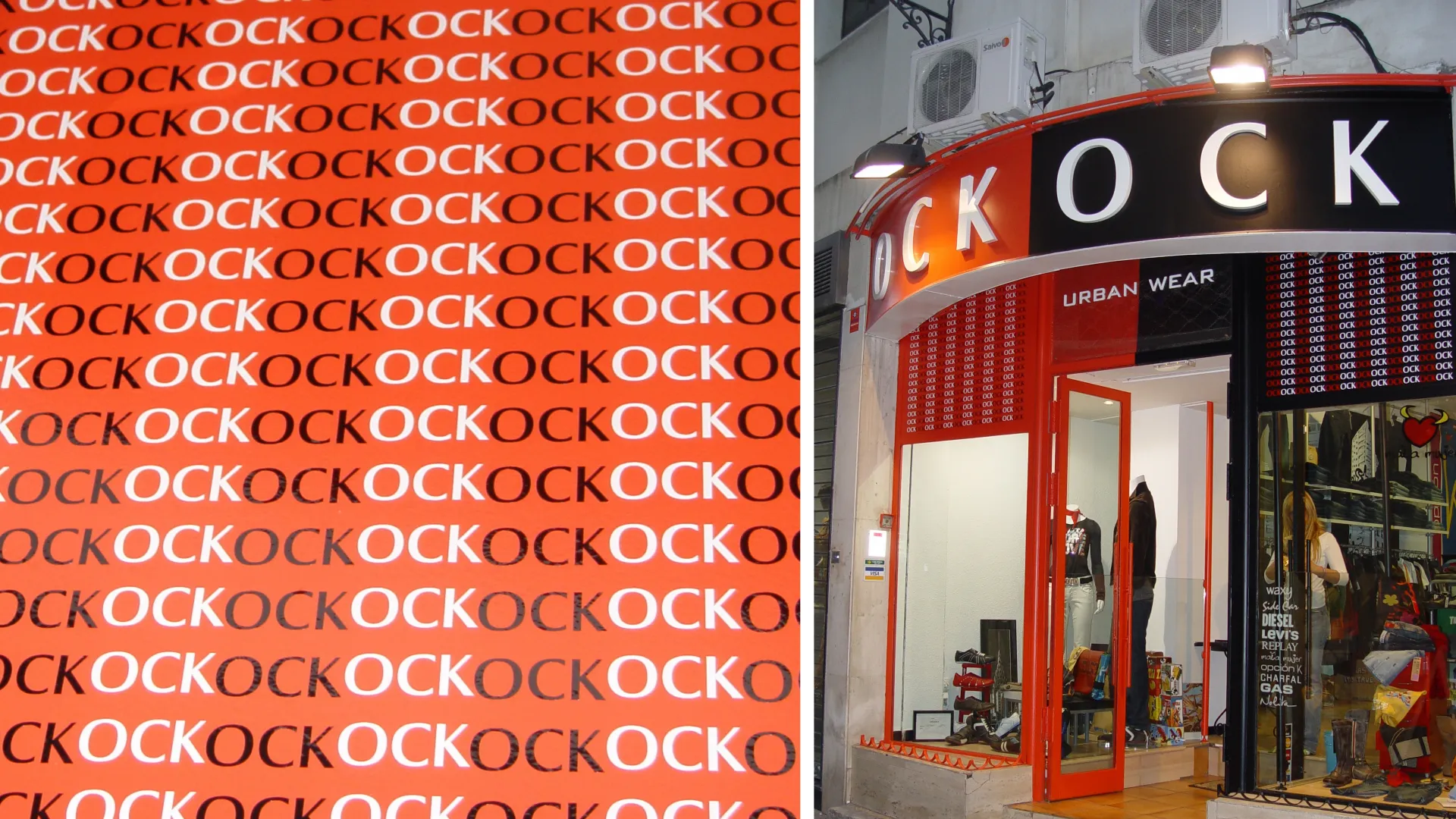 OCKOCK – Fachada exterior tienda urban wear con branding corporativo